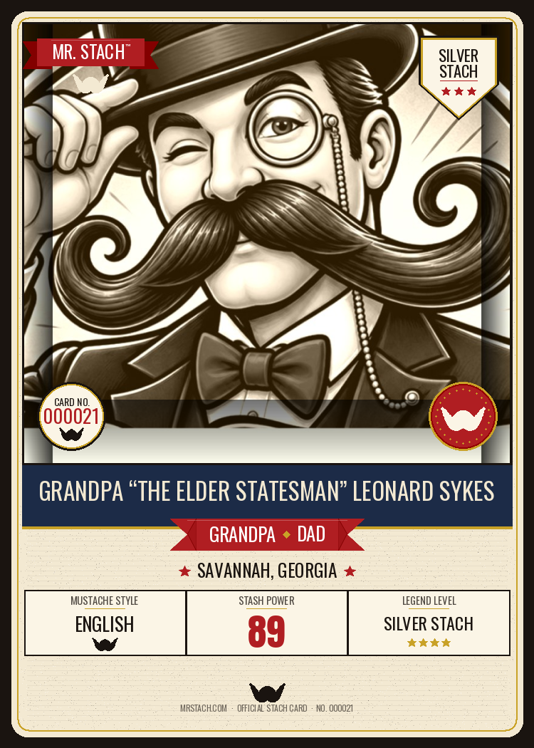 Grandpa Leonard Sykes — Mr. Stach Card front